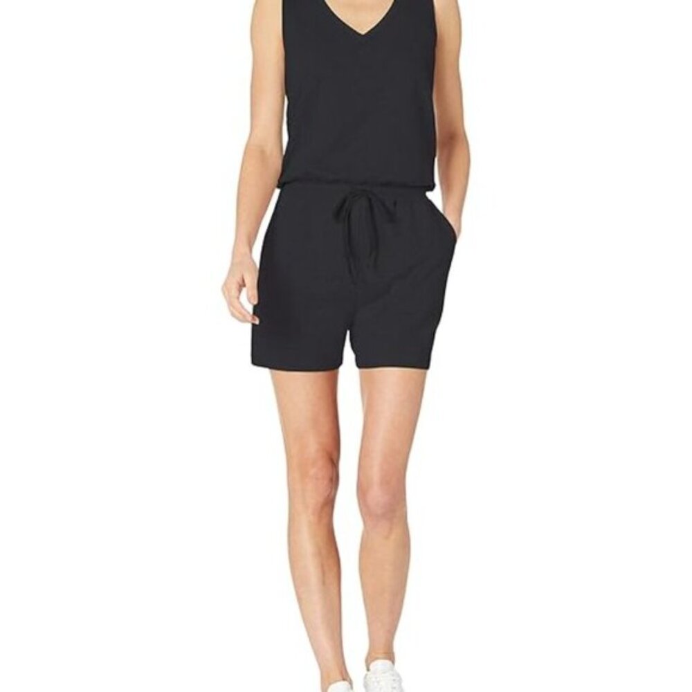 Amazon Essentials Women's Studio Terry Fleece Dark Navy Romper